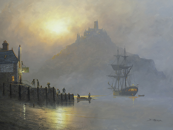 Mounts Bay Smugglers .  A painting by Donald MacLeod
