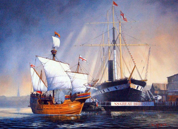 Atalntic Pioneers.  A maritime  painting by Donald MacLeod.