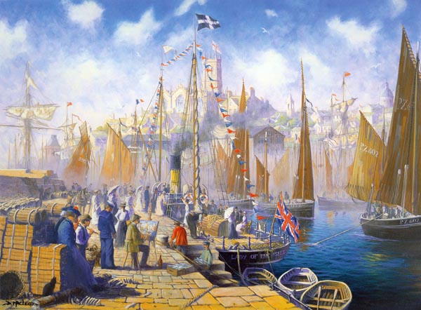 Morning Departure.  A maritime painting by Donald MacLeod